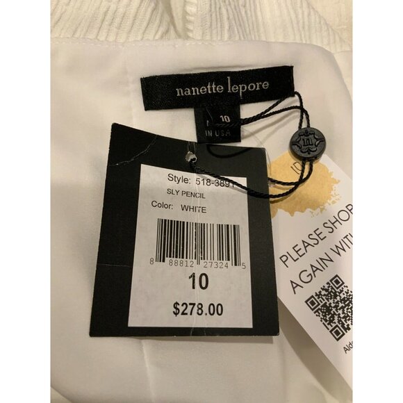 Nanette Lepore White Pleated Pencil Skirt, Size 10 - NWT! $278.00 - Picture 7 of 7